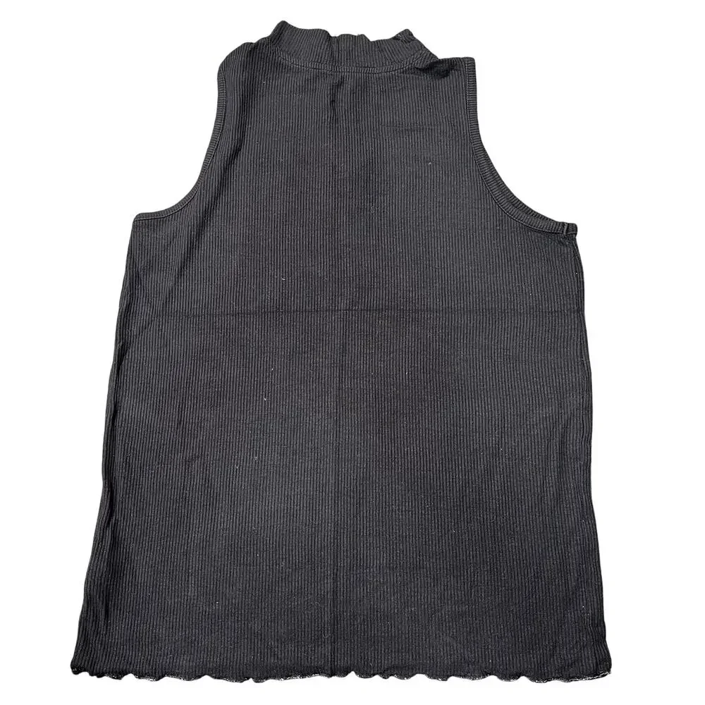 Justice Girls Tank Top Shirt Sleeveless High Collar Quarter Zip Ribbed 14 16